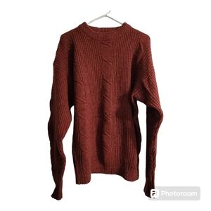 Chaps Ralph Lauren Cable Knit Sweater 100% Wool Size Large